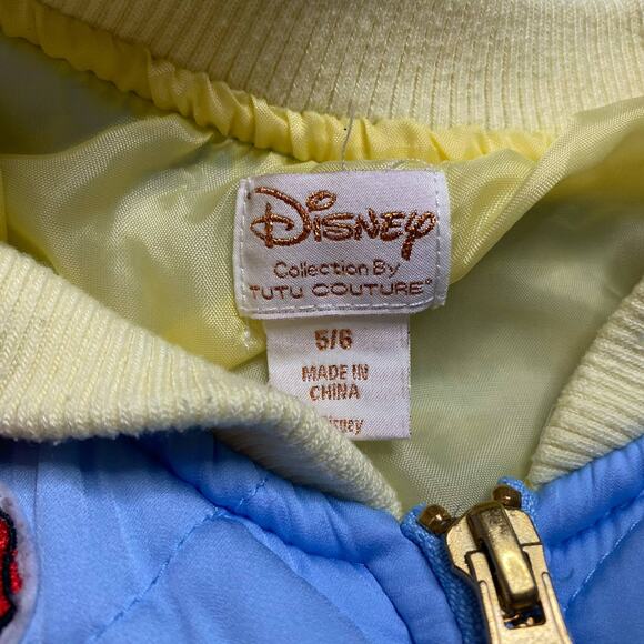 DISNEY TUTU COUTURE Beauty and the Beast Blue Quilted Jacket 5-6 Girls *READ* - Picture 3 of 6